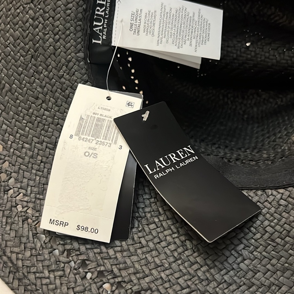 Lauren Ralph Lauren Open Work Straw Hat - Picture 9 of 9